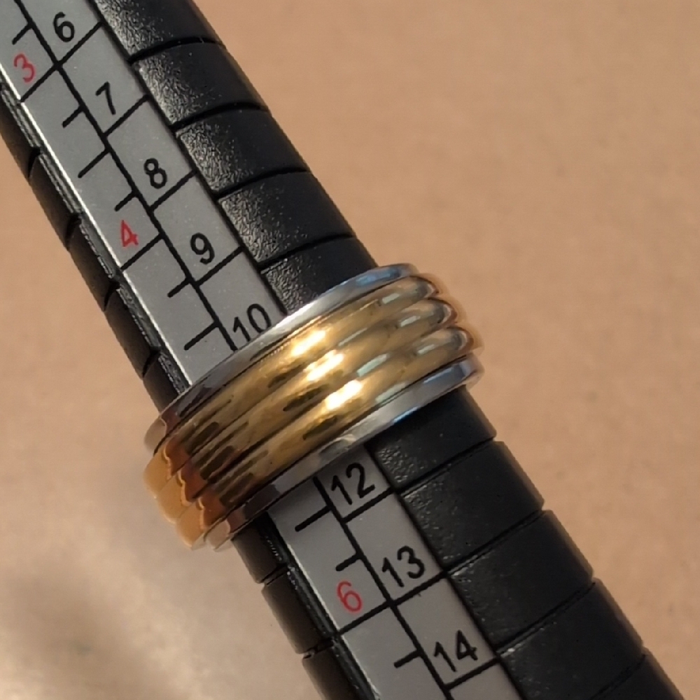 Gold and Silver Stainless Steel Spinner Ring - Picture 3 of 3
